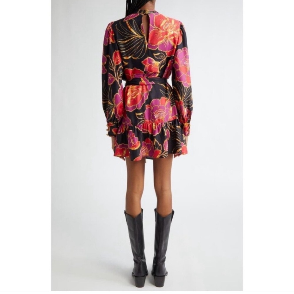 Farm Rio Floral Long-Sleeve Mini Dress - Picture 2 of 7